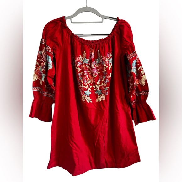 Free People Tops - Free People Red Embroidered Women's Top